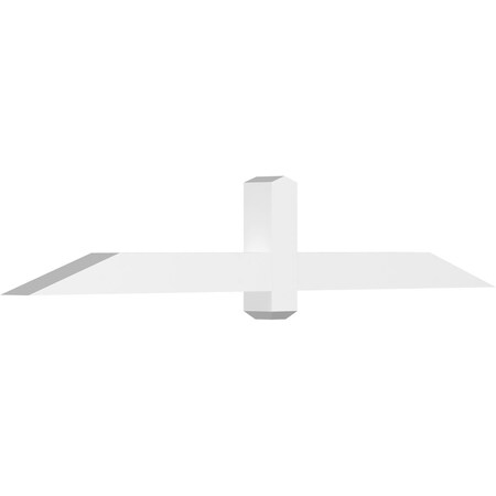 Ekena Millwork Eugene Architectural Grade PVC Gable Bracket, 72"W x 12"H x 4"D x 4"F, 4/12 Pitch GBP072X12X0404EUG00